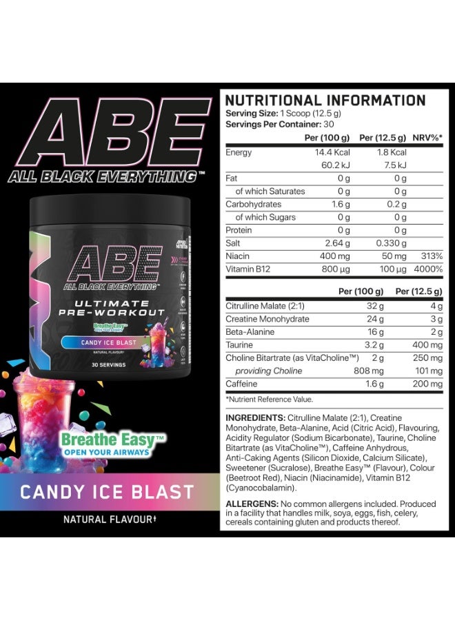 أبلايد نيوتريشن مكمل غذائي قبل التمرين من آبي ألتيميت (بنكهة حلوى الثلج، 30 حصة - 375 جم) - Image 3